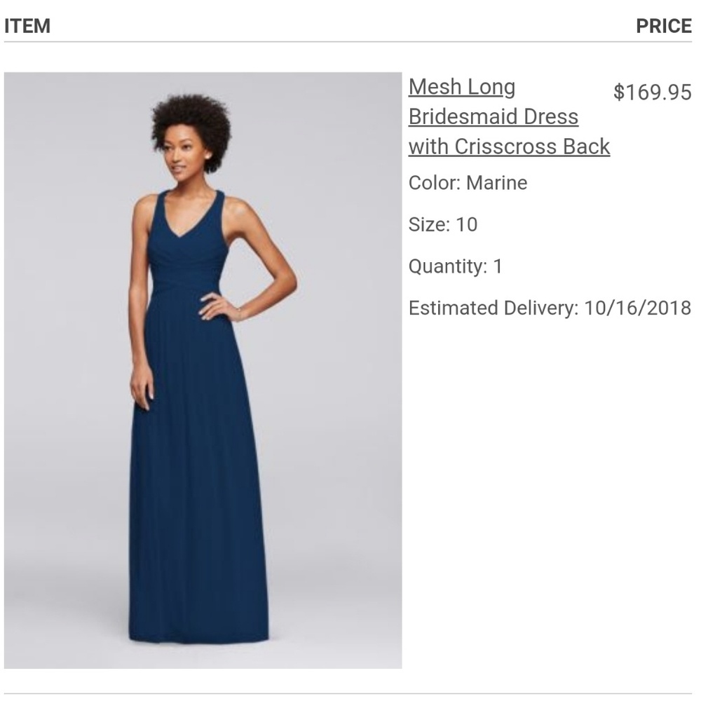 David's Bridal Bridesmaid Dress